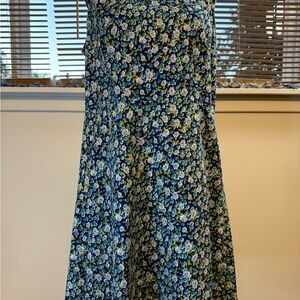 Faded Glory Blue Floral Midi Dress